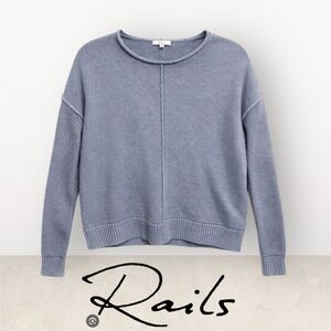 Rails Erin Sweater Medium Sandwashed Indigo Tight Knit Long Sleeve M 803326250